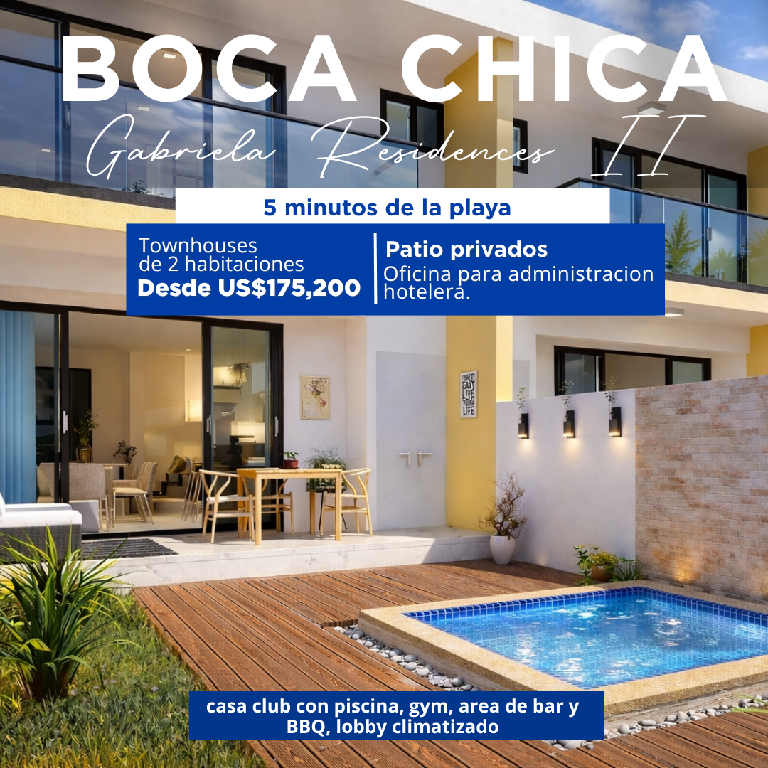 Townhouses en Boca Chica | En Venta desde US$175K – Gabriela Residences II