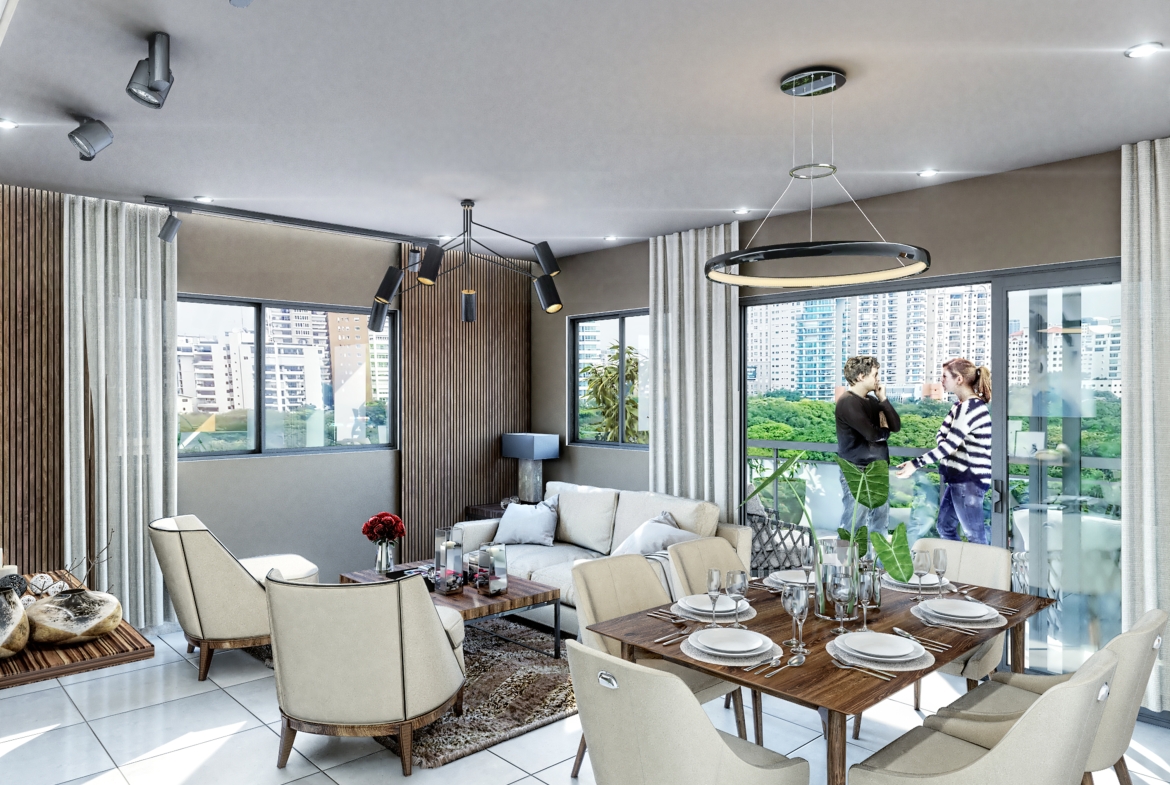 Venta de apartamentos en Mirador del Este con balcón corrido