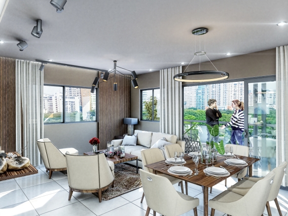 Venta de apartamentos en Mirador del Este con balcón corrido