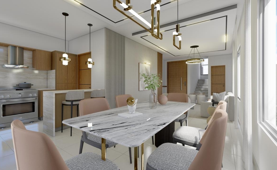 casa en venta en Prado Oriental Santo Domingo Este con terraza y patio