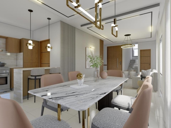 casa en venta en Prado Oriental Santo Domingo Este con terraza y patio