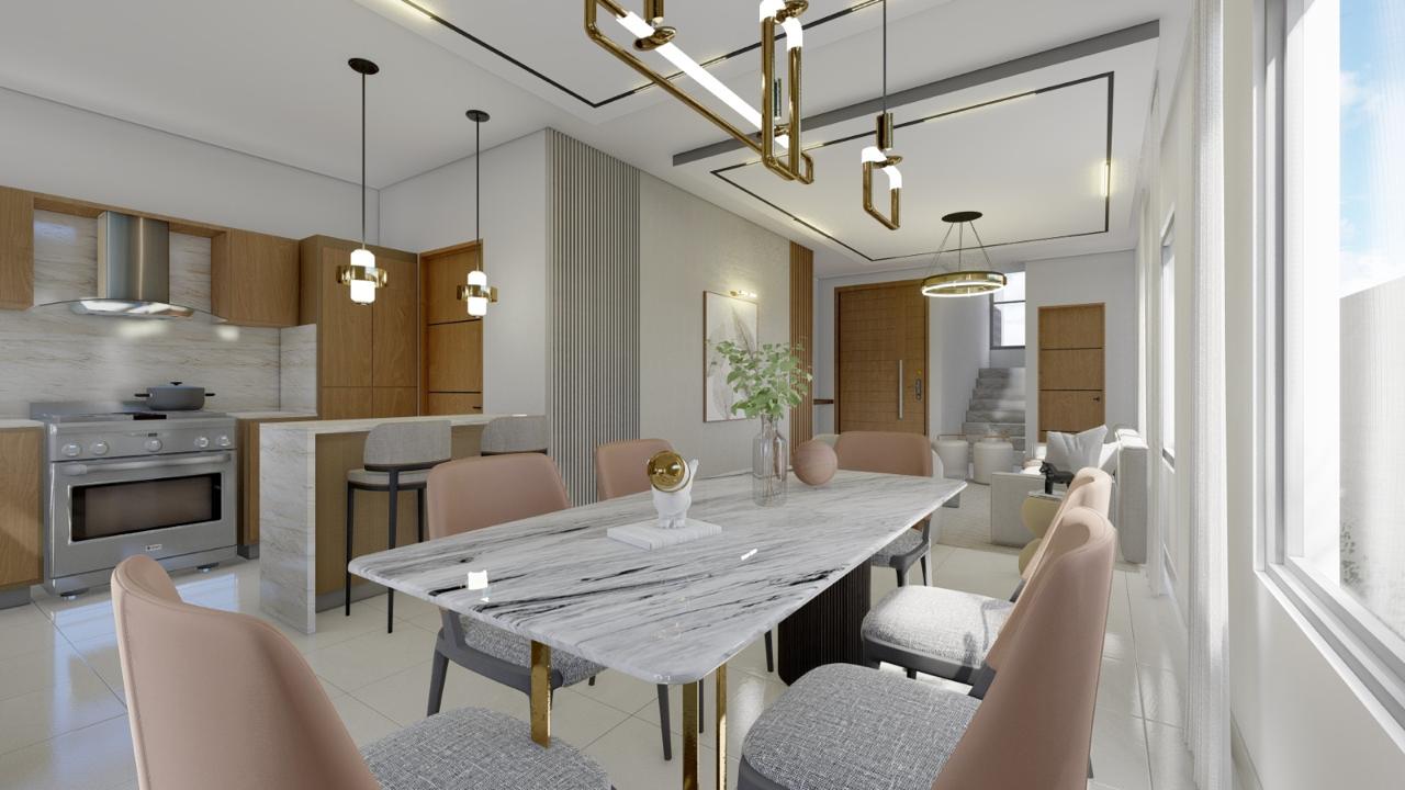 casa en venta en Prado Oriental Santo Domingo Este con terraza y patio